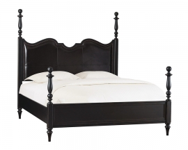 苏格兰高地·皇后柱式床-传统古董黑